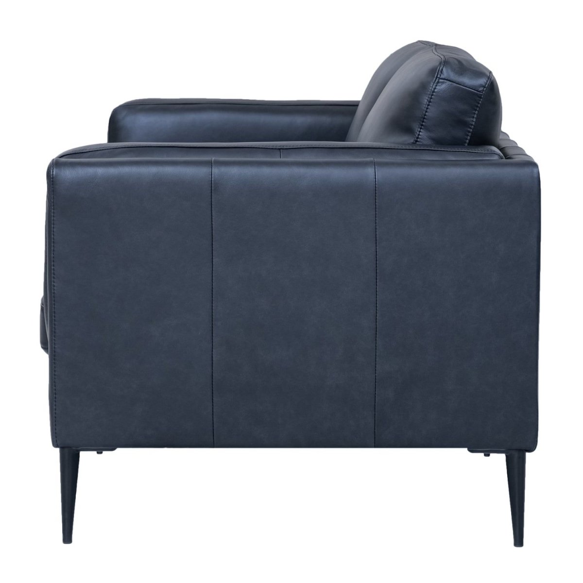 2-Sitzer Ledersofa Valencia – Echtleder Schwarz, skandinavisches Design