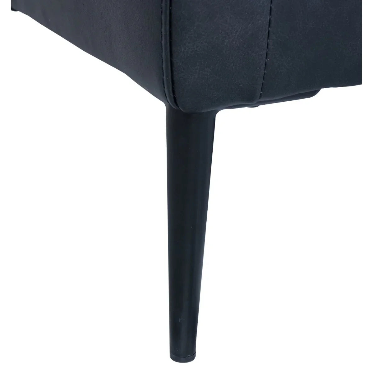 FURNHOUSE Valencia 2-Sitzer Ledersofa - Echtleder Schwarz