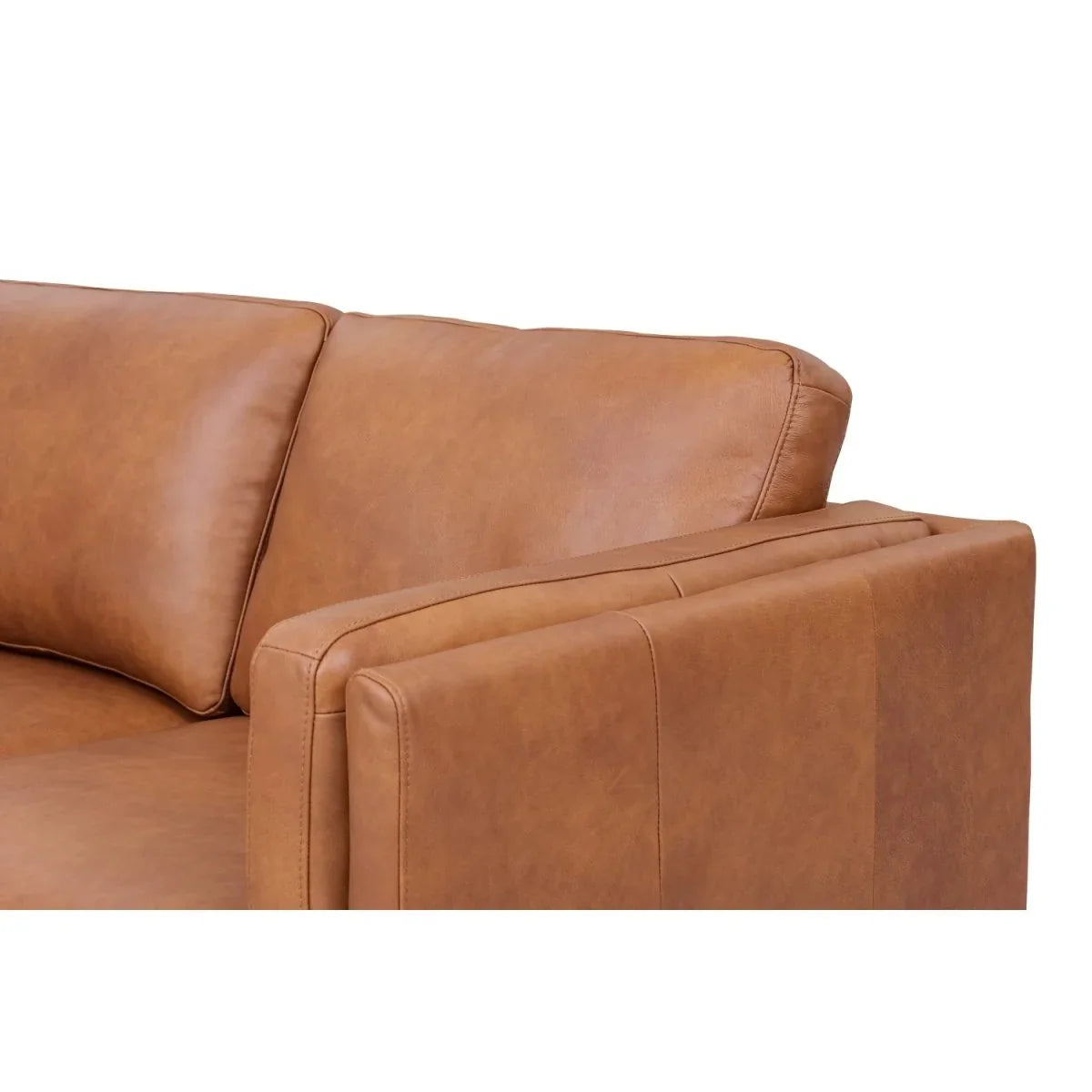 FURNHOUSE Valencia 3-Sitzer Ledersofa - Echtleder Cognac Braun