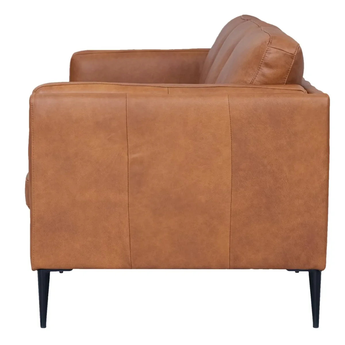 FURNHOUSE Valencia 3-Sitzer Ledersofa - Echtleder Cognac Braun