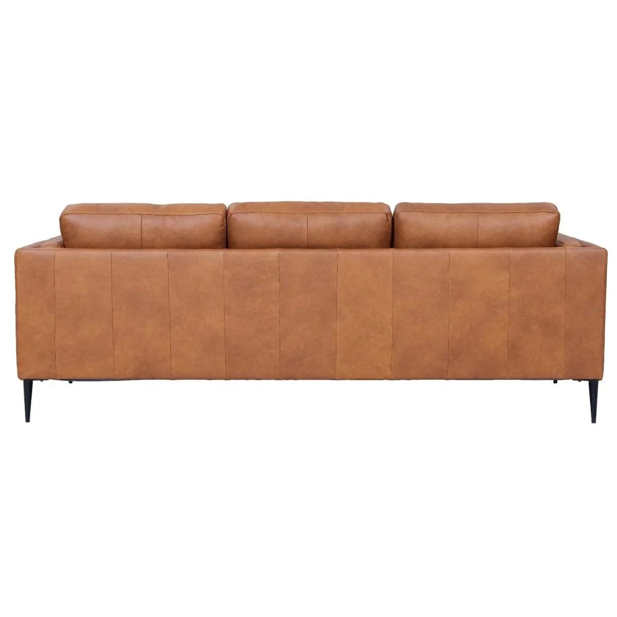 FURNHOUSE Valencia 3-Sitzer Ledersofa - Echtleder Cognac Braun