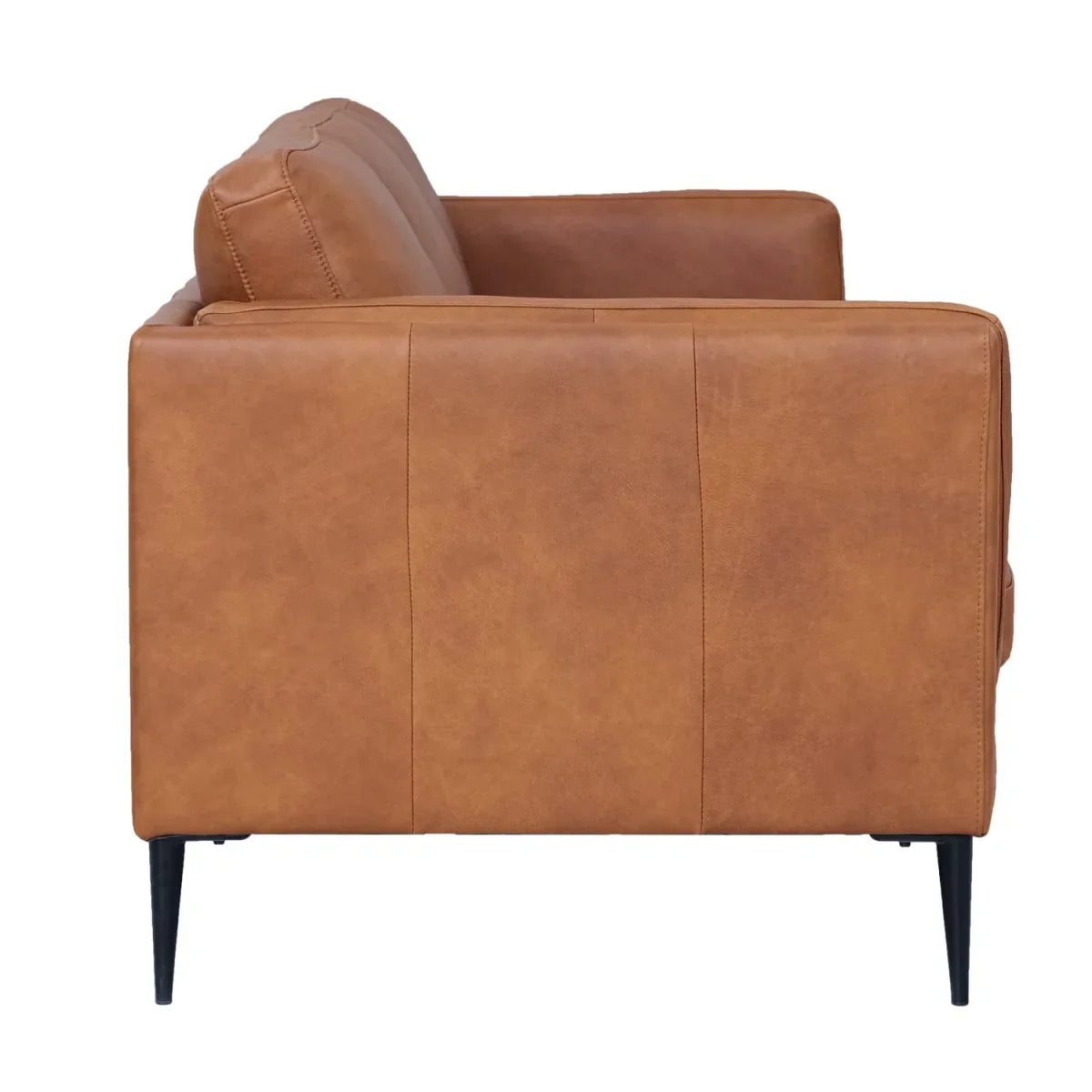 FURNHOUSE Valencia 3-Sitzer Ledersofa - Echtleder Cognac Braun